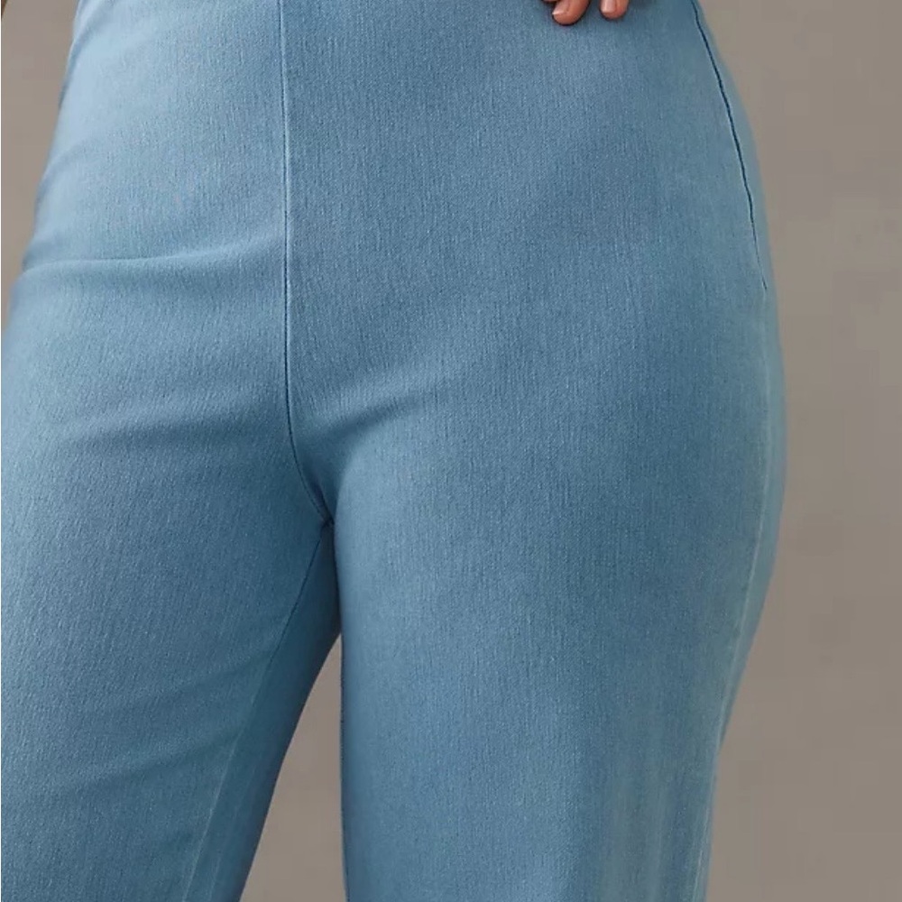 Good American Light Blue High-Rise Wide Leg Pants